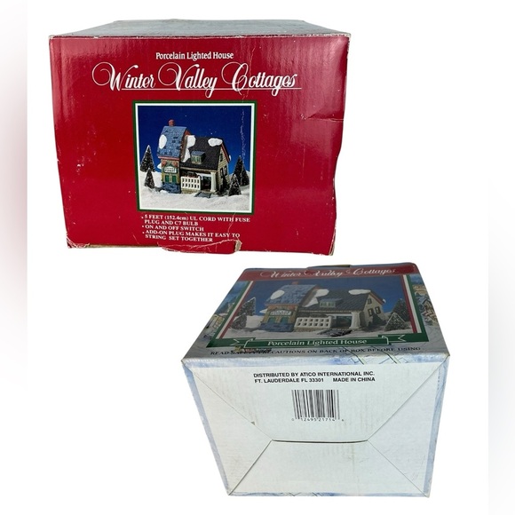 Vintage Christmas Village Florist Porcelain Winter Valley Cottage Lighted House - Picture 11 of 16